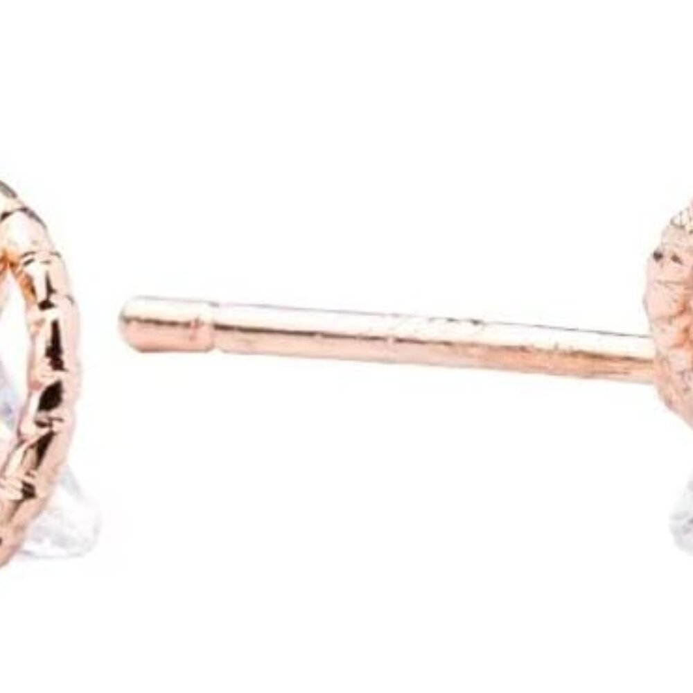 Gold Triangular Cubic Zirconia Stud Earrings For … - image 1